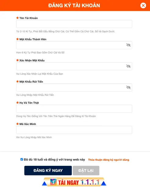 Đăng Ký Tài Khoản NOHU99